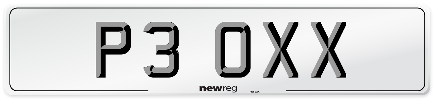 P3 OXX Number Plate from New Reg